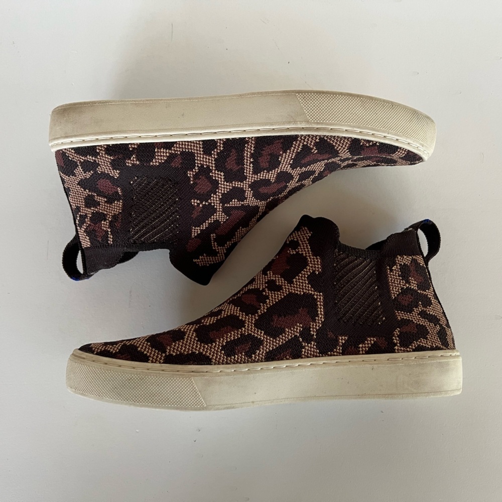 Rothy’s Chelsea Slip-On High Wildcat Cheetah Print High Top Sneaker, Brown, 7 - Picture 7 of 11